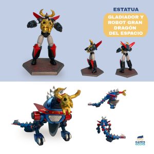 Estatua Gladiador más Robot del Espacio