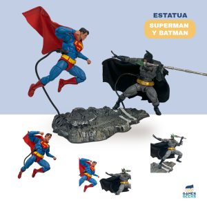Estatua Spiderman y Batman